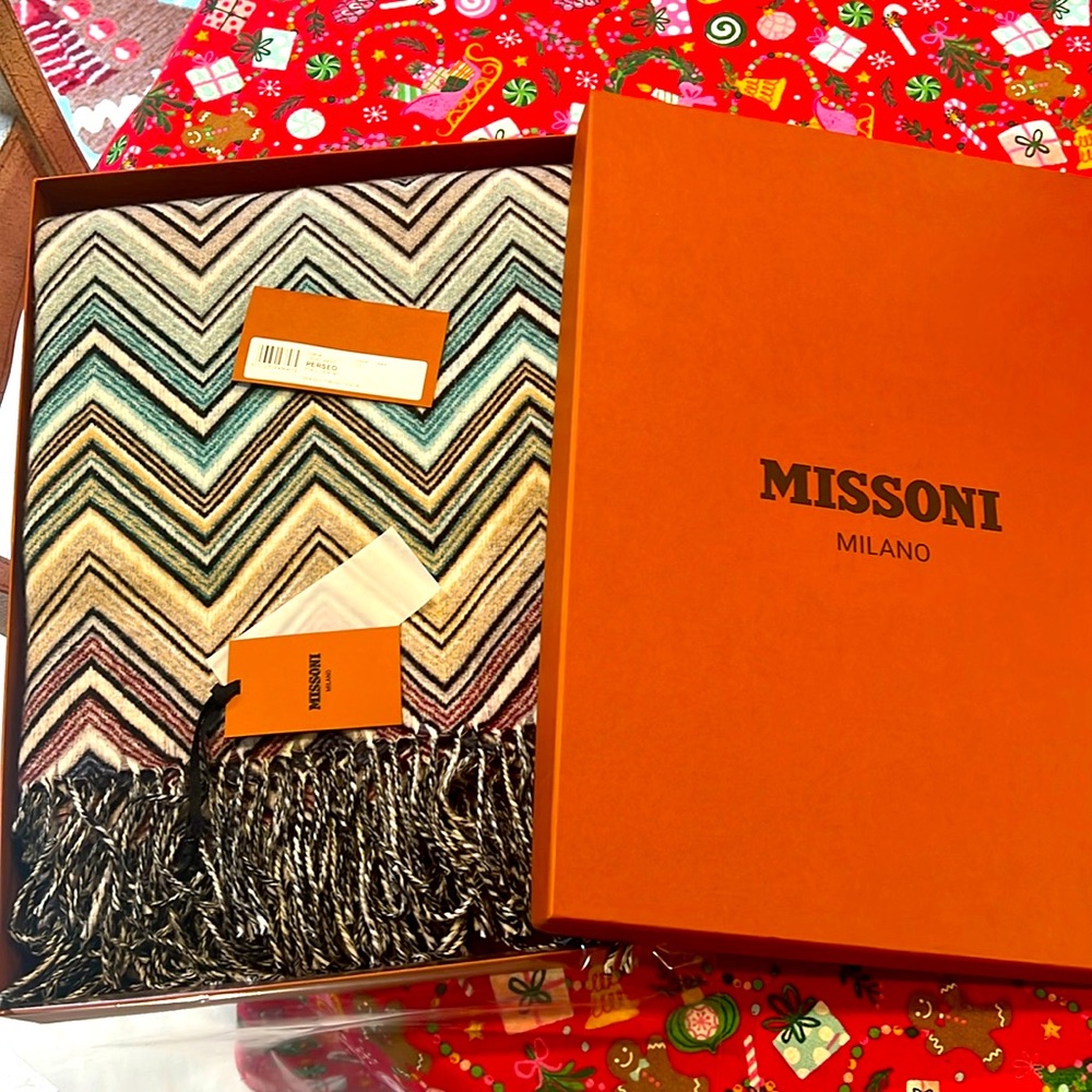 NWT Perseo 130x190 Muticolored Throw. Missoni Milano